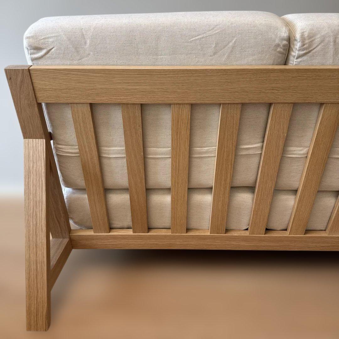 無印良品　ソファ本体木製フレーム　ウレタンポケットコイル２シーター　カバー付き