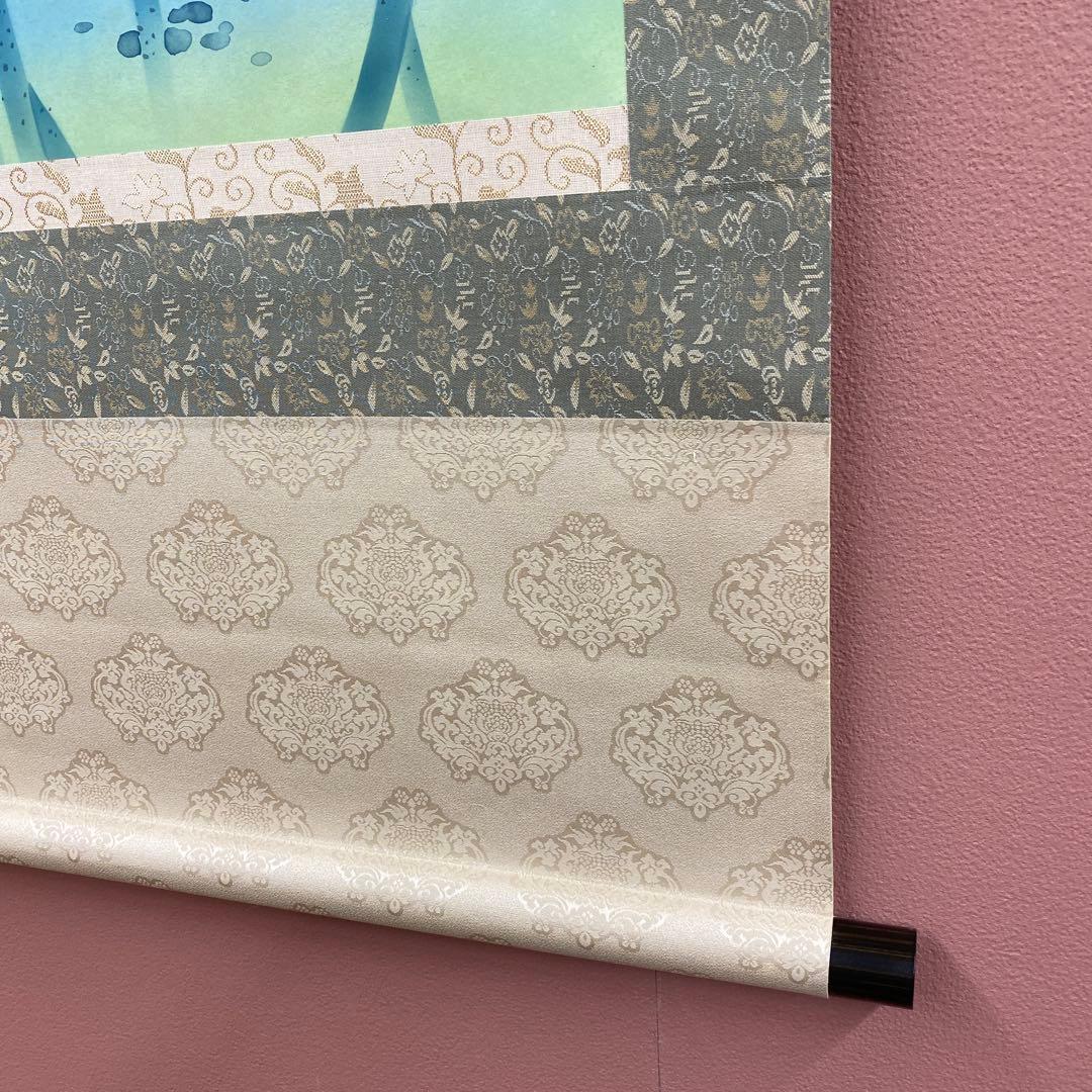 美品 掛け軸 棚田清光作 黎明白蓮華図 共箱 縁起物 極楽浄土