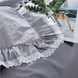 シングル CNGLORY アンティーク風 グレー掛け カバーセット