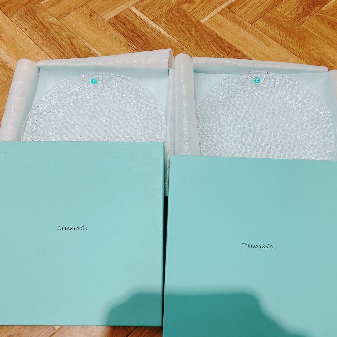 2枚セット　ティファニー Tiffany コブルストーンプラター 未使用品