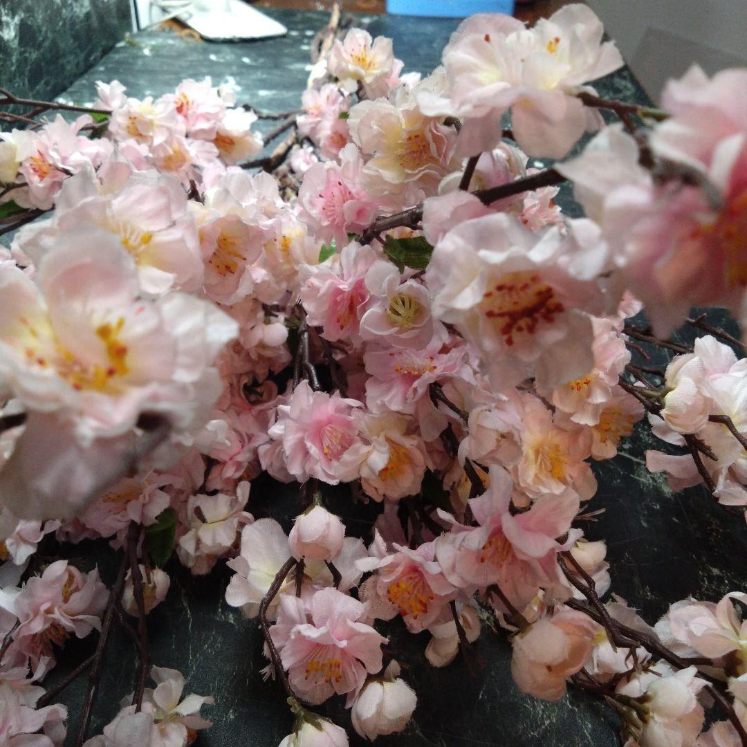 白 ピンク 薄紅の桜 造花８本