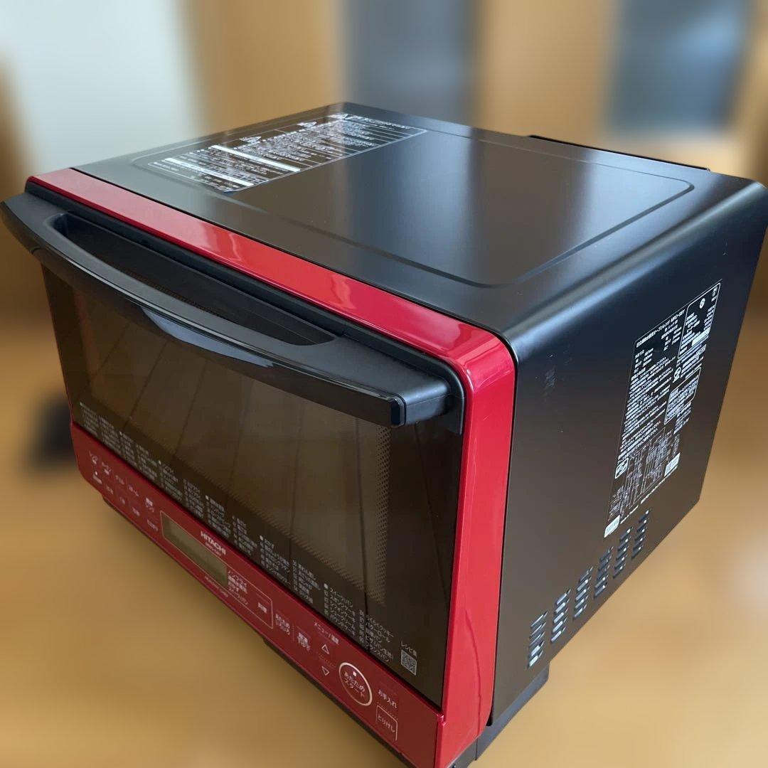 【動作品★整備済　】日立 オーブンレンジ 赤黒　MRO-S8Y 2021年製