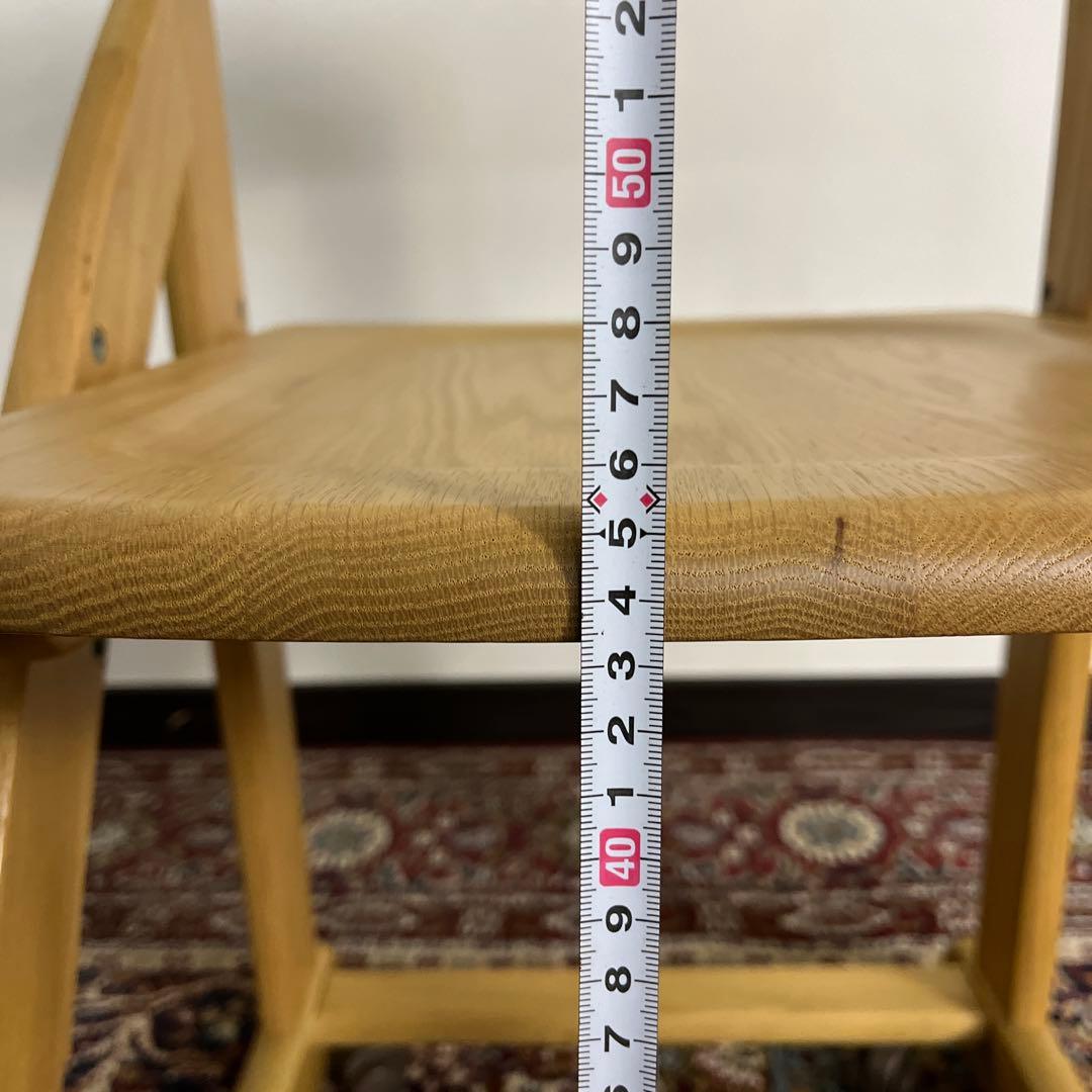 美品◼︎浜本工芸 木製チェア デスクチェア 高さ調整可能