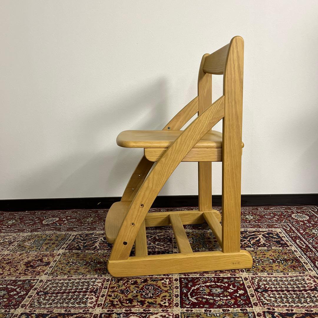 美品◼︎浜本工芸 木製チェア デスクチェア 高さ調整可能