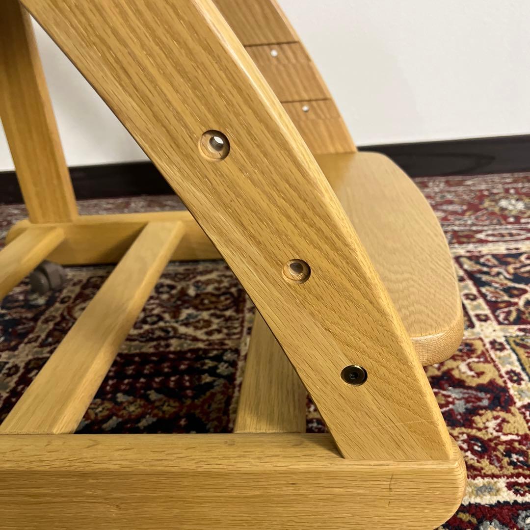 美品◼︎浜本工芸 木製チェア デスクチェア 高さ調整可能