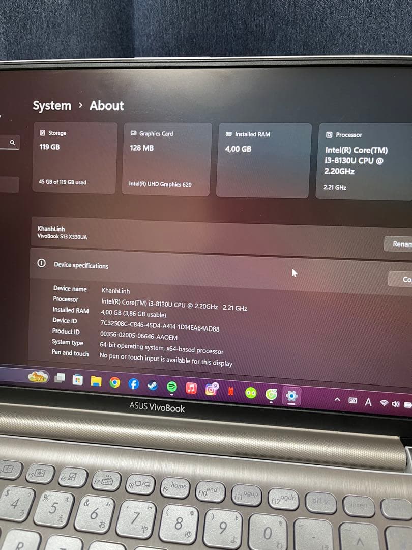 MacBook本体 ASUS VivoBook S13 S330