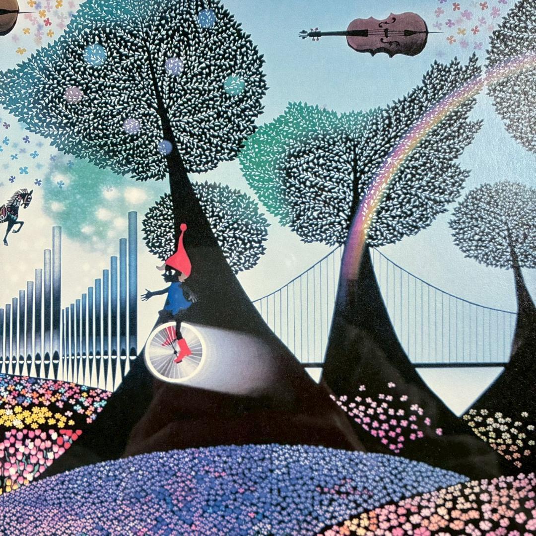 美品 藤城清治「花園のシンフォニー」ダイヤモンドスクリーニング 保証書有 影絵