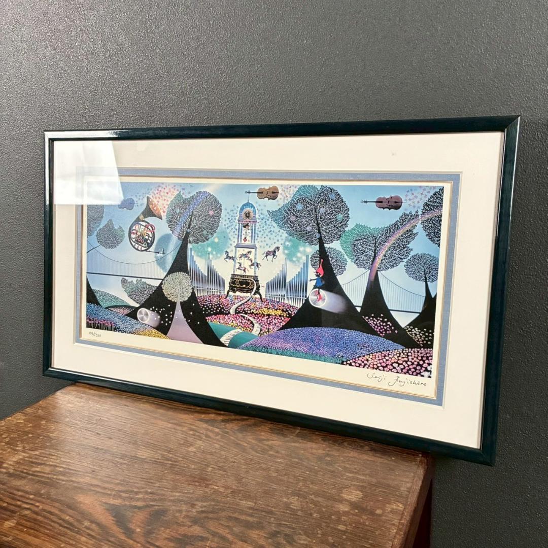 美品 藤城清治「花園のシンフォニー」ダイヤモンドスクリーニング 保証書有 影絵