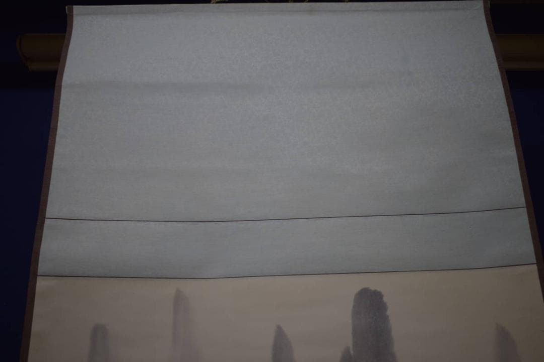 複製/梁軍/暖春図/山水/帆舟/人物図/横物/工芸/大幅/布袋屋掛軸HI-857