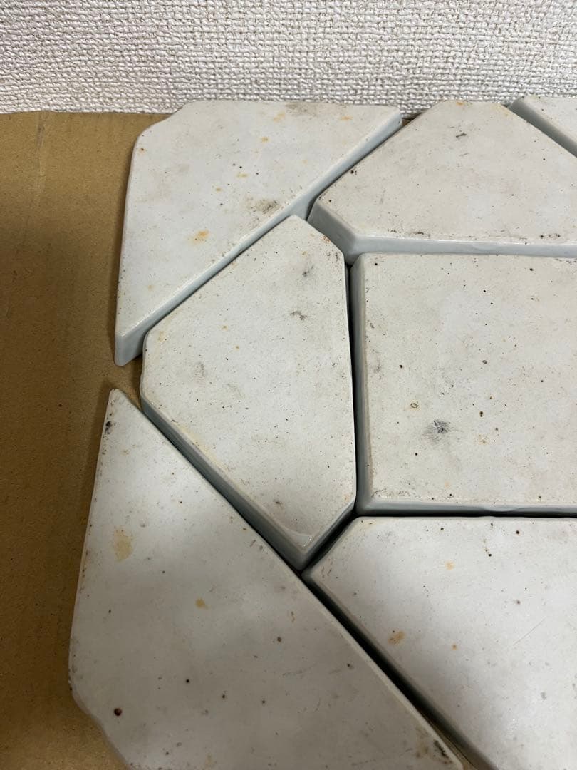 中国美術　清時代菱形皿金彩 粉彩 小皿 菓子皿 食器9点セット時代物