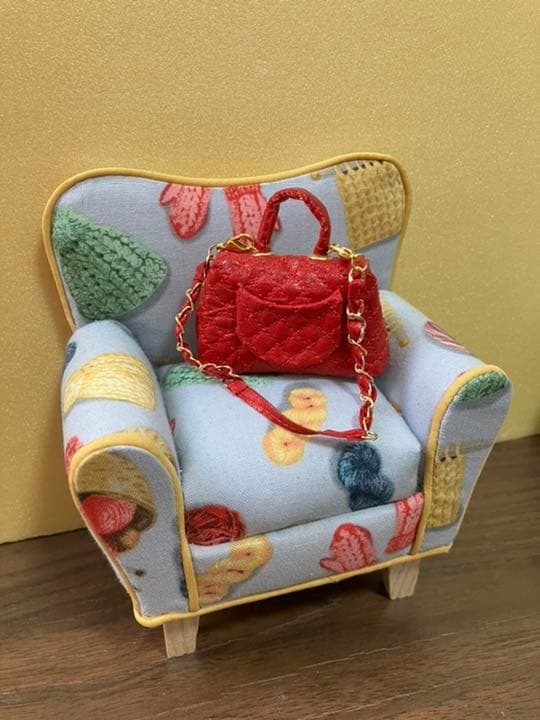 ★ハンドメイド★ ミニチュア 2wayキルティングバッグ レッド アウトフィット