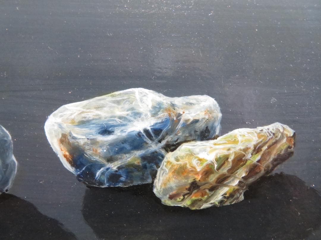 出口修　「夕ぐれと石」　油彩F6号　リアリズム　ローマ法皇絵画献納画家　１枚の繪