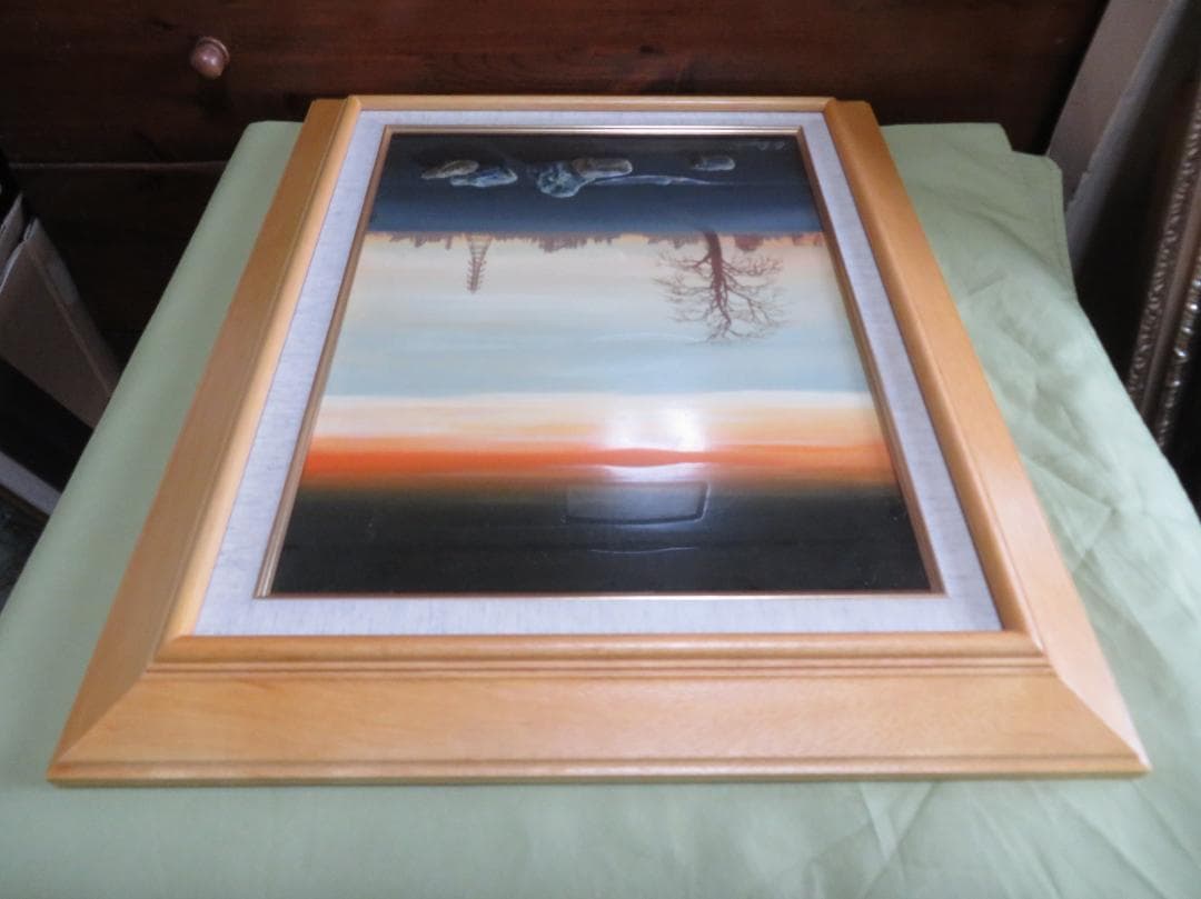 出口修　「夕ぐれと石」　油彩F6号　リアリズム　ローマ法皇絵画献納画家　１枚の繪