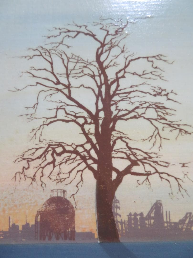 出口修　「夕ぐれと石」　油彩F6号　リアリズム　ローマ法皇絵画献納画家　１枚の繪