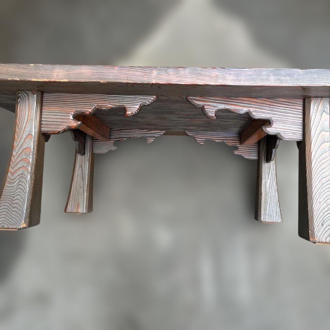 【極上杢目】天然木 座卓 屋久杉(推測) 無垢材 ローテーブル 希少 横91cm