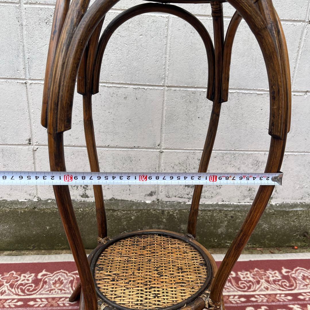 古家具 ビンテージ品◾️天然素材 籐ラタン製 ディスプレイ台 飾り台