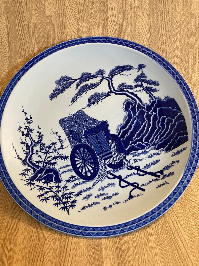 古伊万里　染付　呉須　天舞鶴紋　江戸時代　大皿　九谷焼・輪島塗り好きにも