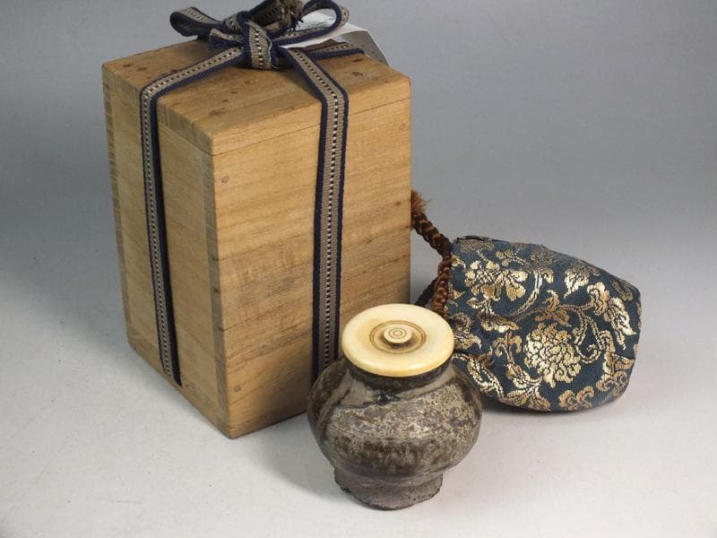 ☆ *古陶磁* 宋胡録 茶入 茶人好み仕立て 茶道具 B10