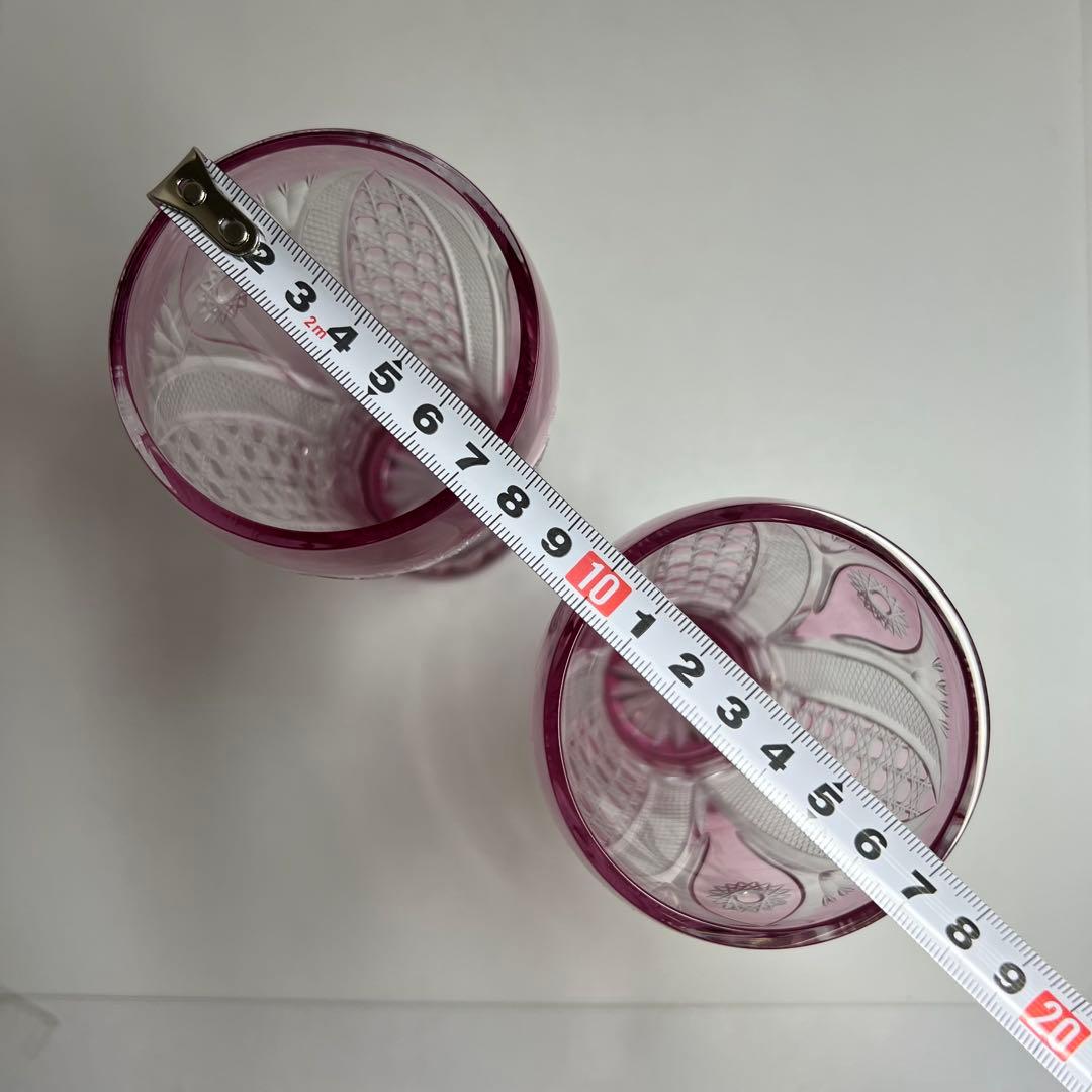 黒木国昭 綾切子 ピルスナーグラス2点1組 共箱 東キ8-0326☆2F