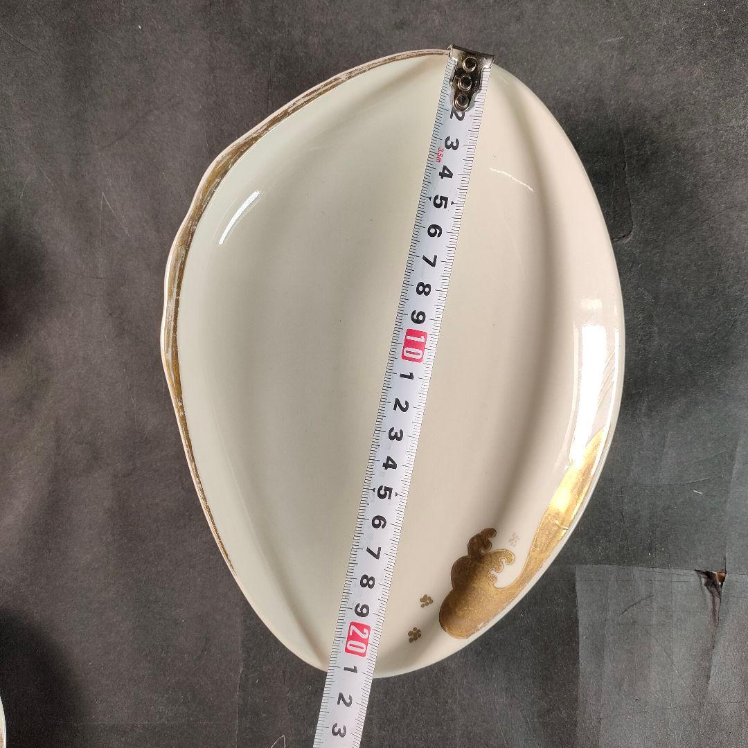 C10-1/金彩波文銘々皿 大皿10客・小皿10客/和食器/懐石料理/懐石道具