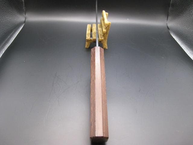 [新品未使用] 三徳包丁180mm 黒打ち仕上げ 白紙1号 ウエンジ 八角