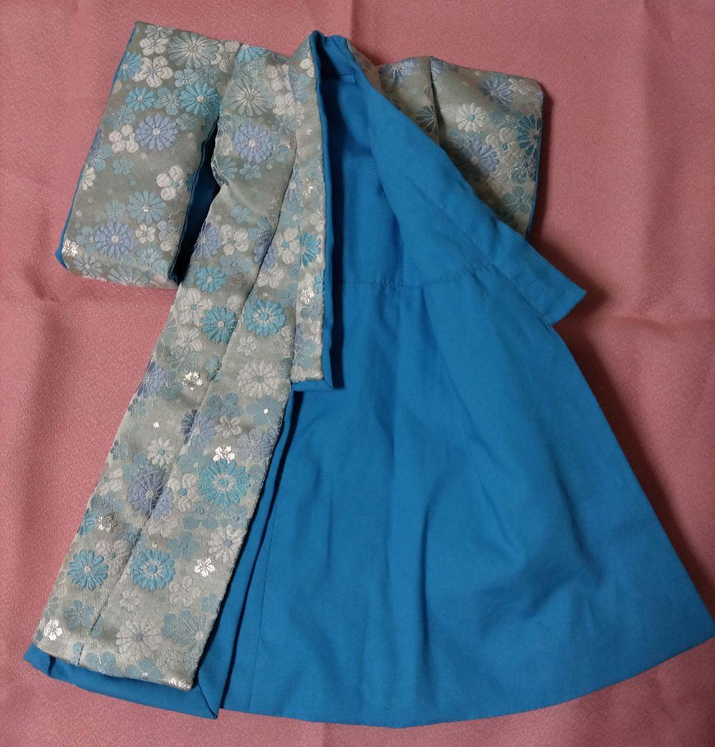 青のお雛様/洋風十二単(盛装)/金髪のジェニーちゃん付き