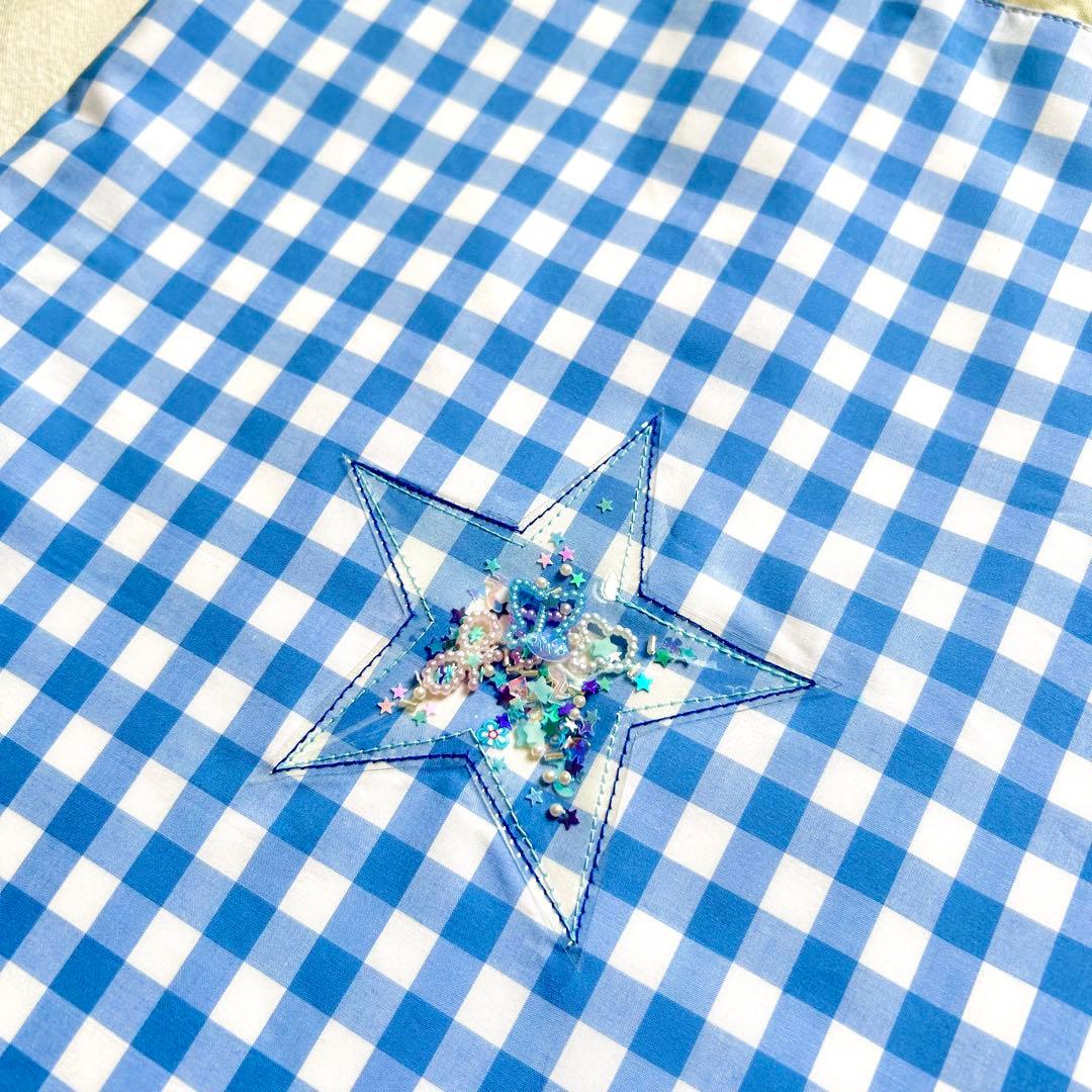 シャカシャカパーツ付き！　入園入学セット　ギンガムチェック　ブルー