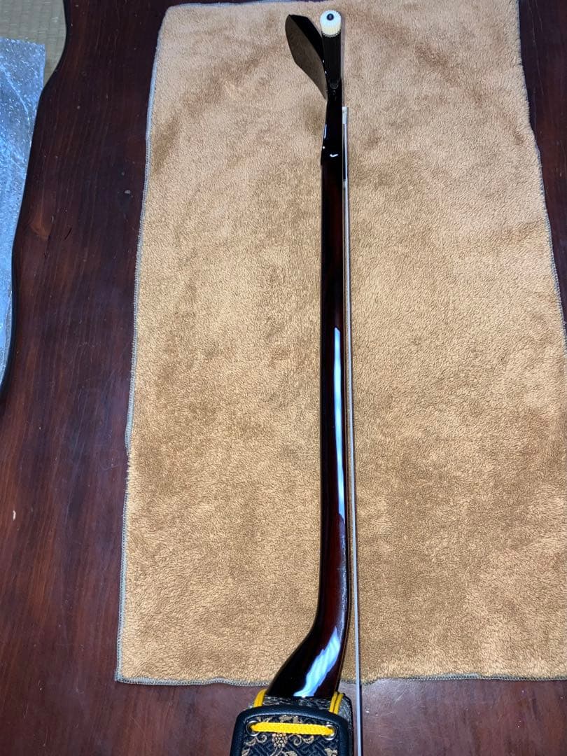 沖縄三線古民家床柱材南風原型本皮一枚張りスンチ塗り期間限定出品