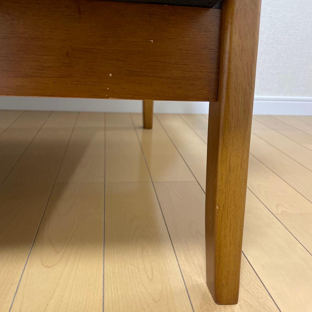 ブラウンの合成皮革 2人掛けソファ