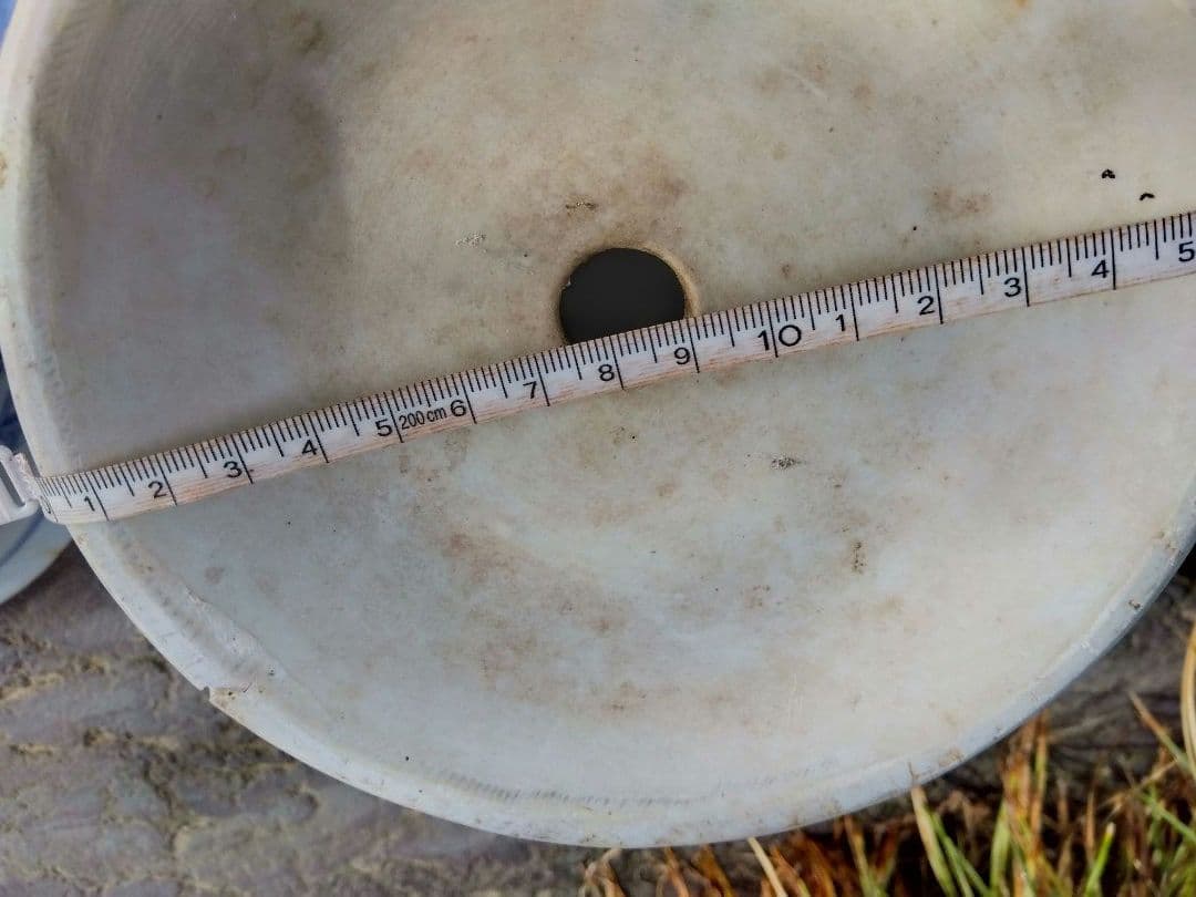 アンティーク　青い柄の植木鉢　2個セット