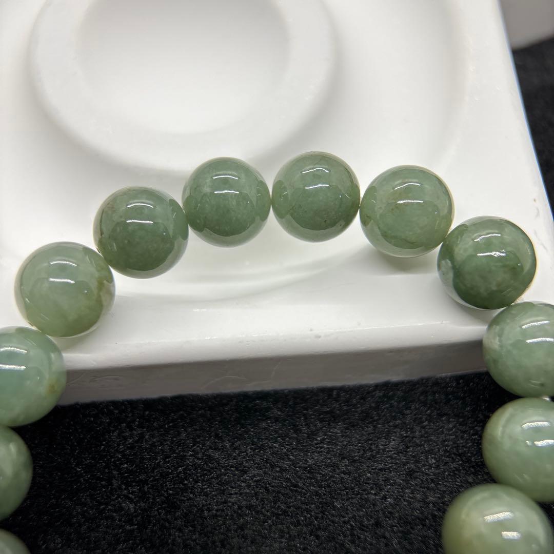 無処理無染色A貨天然石本翡翠　保証付　ミャンマー　本翡翠　手作り 約12mm