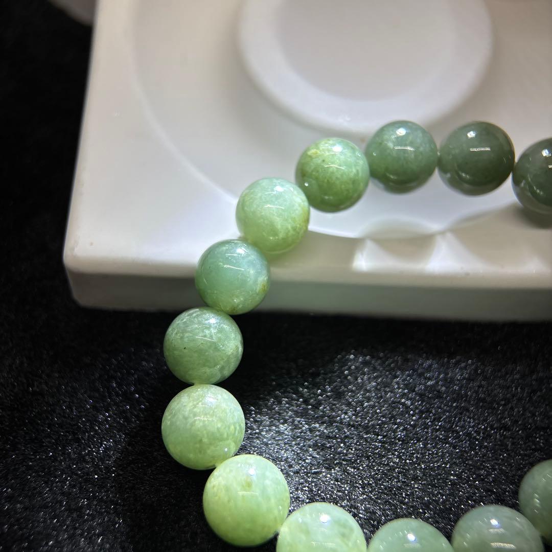 無処理無染色A貨天然石本翡翠　保証付　ミャンマー　本翡翠　手作り 約12mm