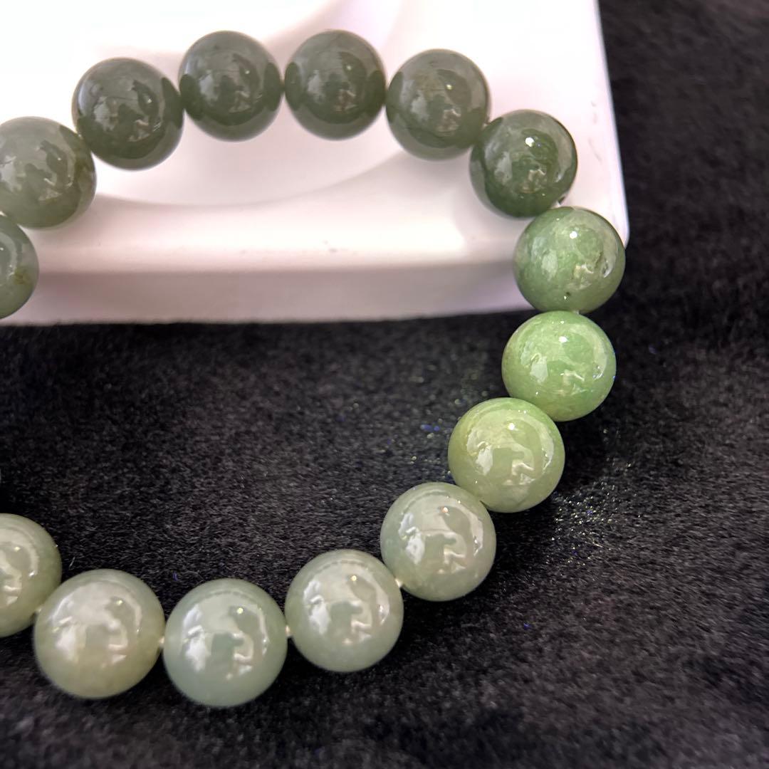 無処理無染色A貨天然石本翡翠　保証付　ミャンマー　本翡翠　手作り 約12mm