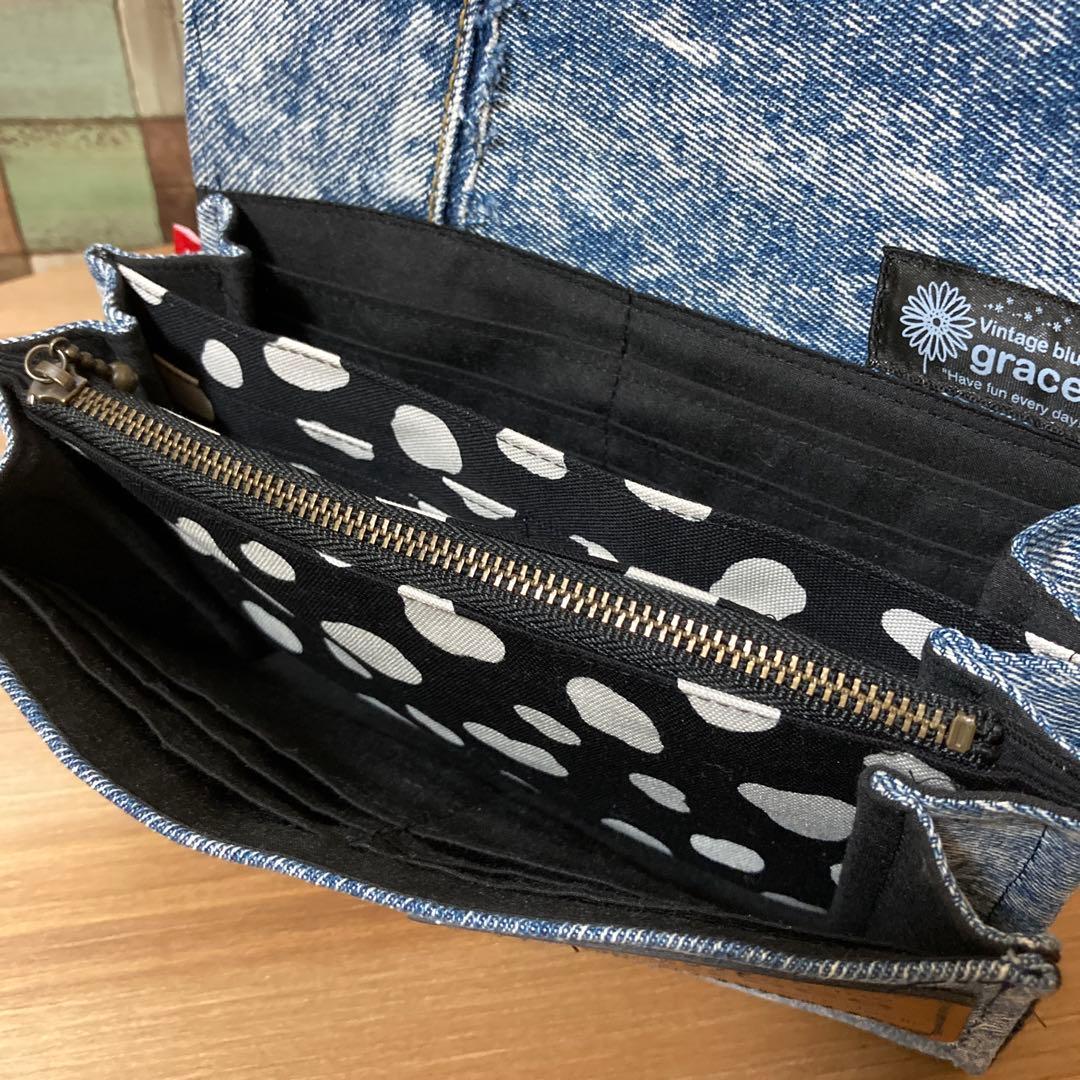りー 他の方はご購入をお控え下さいm(_ _)mデニムリメイク 長財布☆