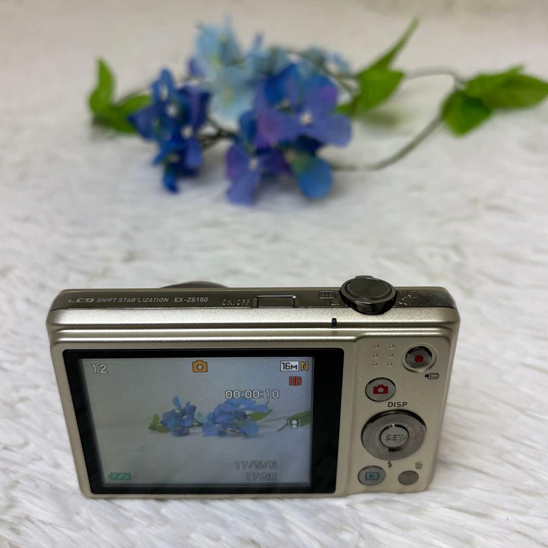 CASIO カメラ　EX-ZS150 箱　説明書　ゴールド　コンデジ　動作品