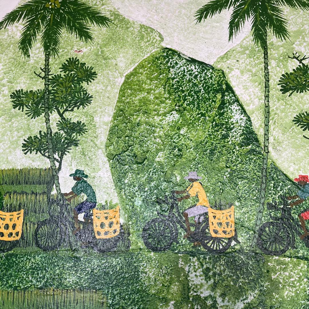 【直接引き取り】アジアン　バリウブド　特大サイズ　絵画　パネル