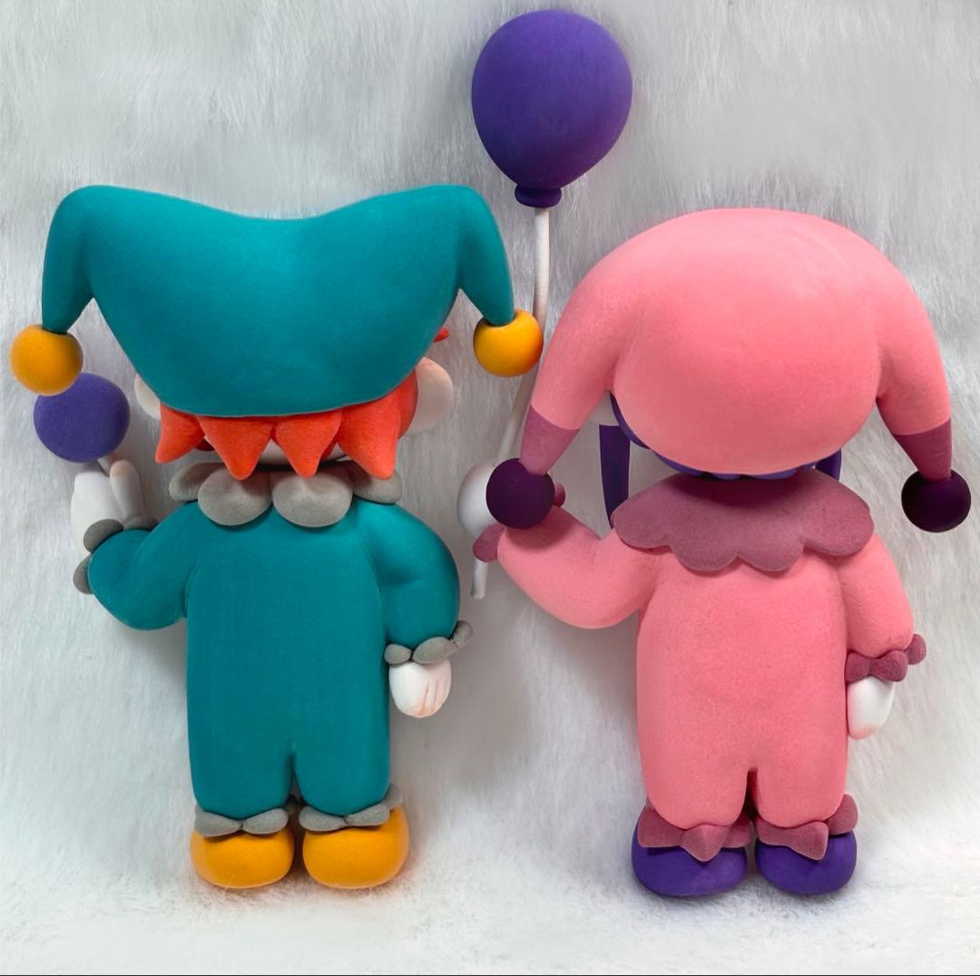 粘土フィギュア　ハンドメイド　ピエロ　人形