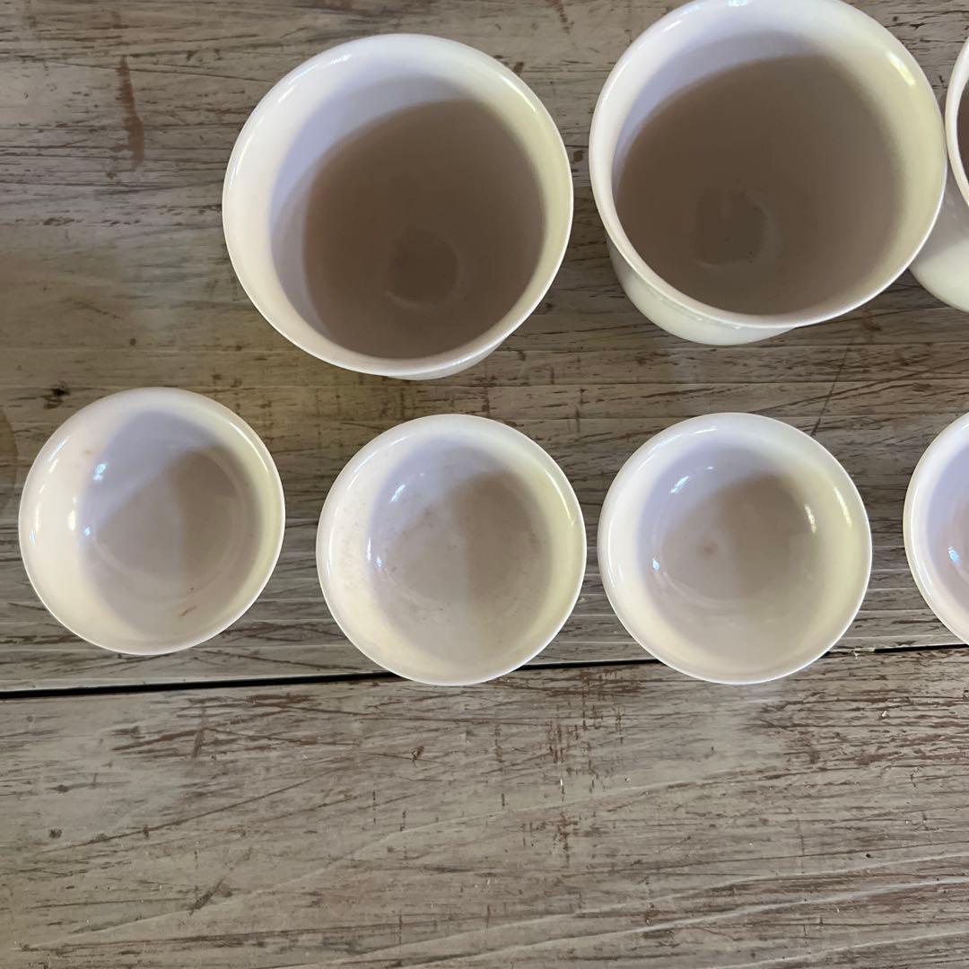 実家整理　古い白磁の蓋茶碗　五客　中国？