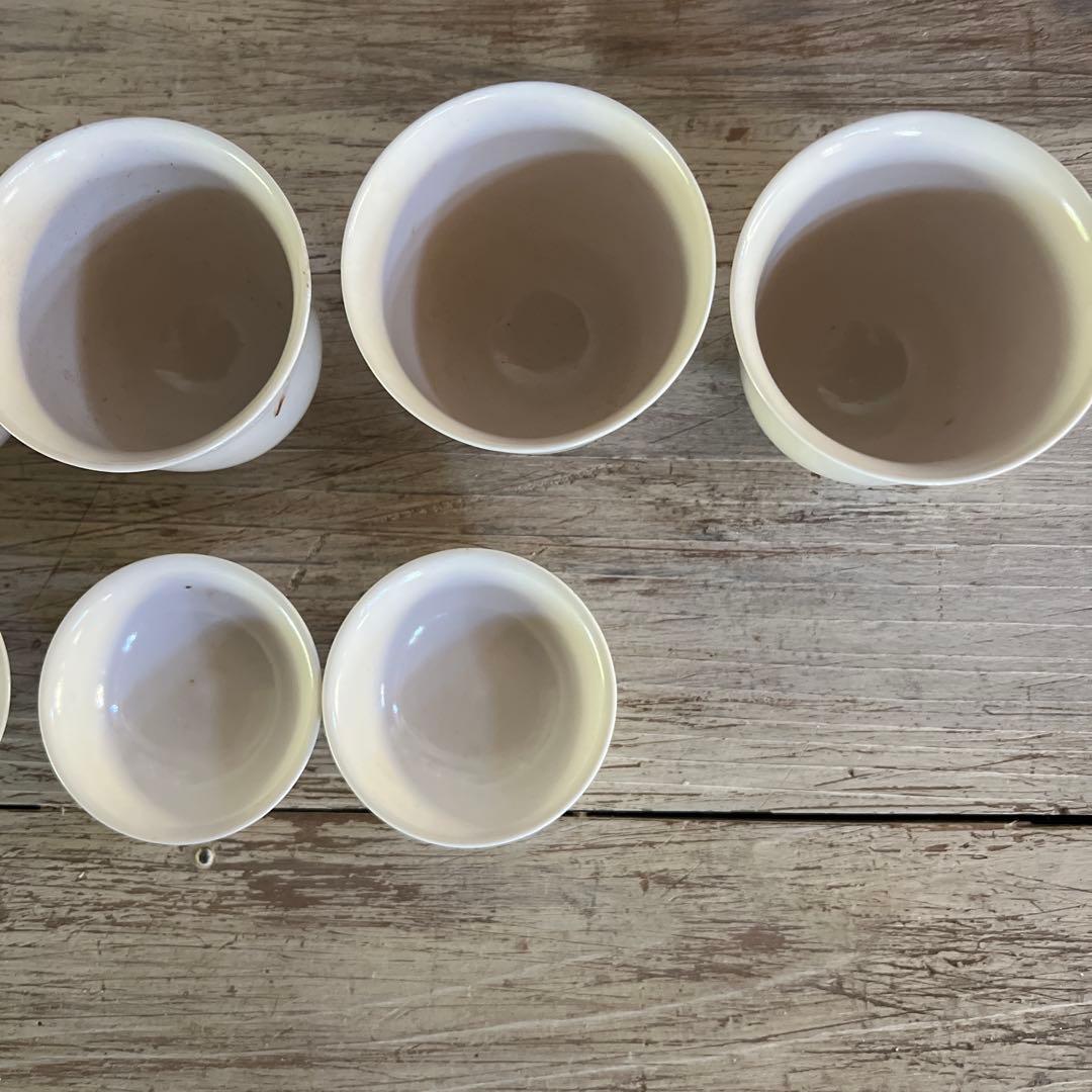 実家整理　古い白磁の蓋茶碗　五客　中国？