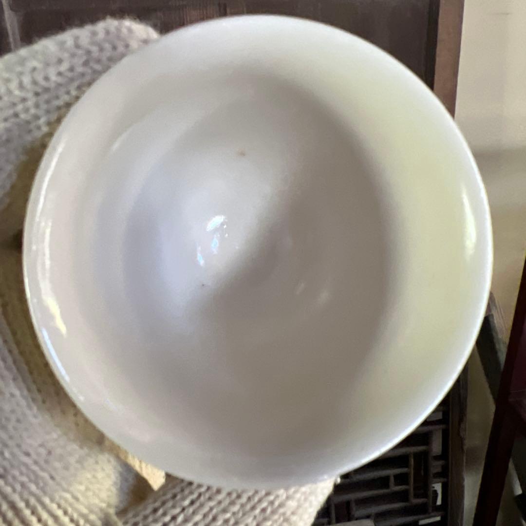 実家整理　古い白磁の蓋茶碗　五客　中国？