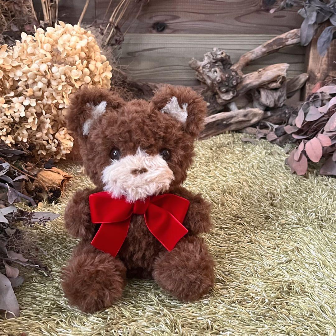 【sample】硝子の瞳をもつ　チョコベアのあみぐるみ　ぬいぐるみ　テディベア