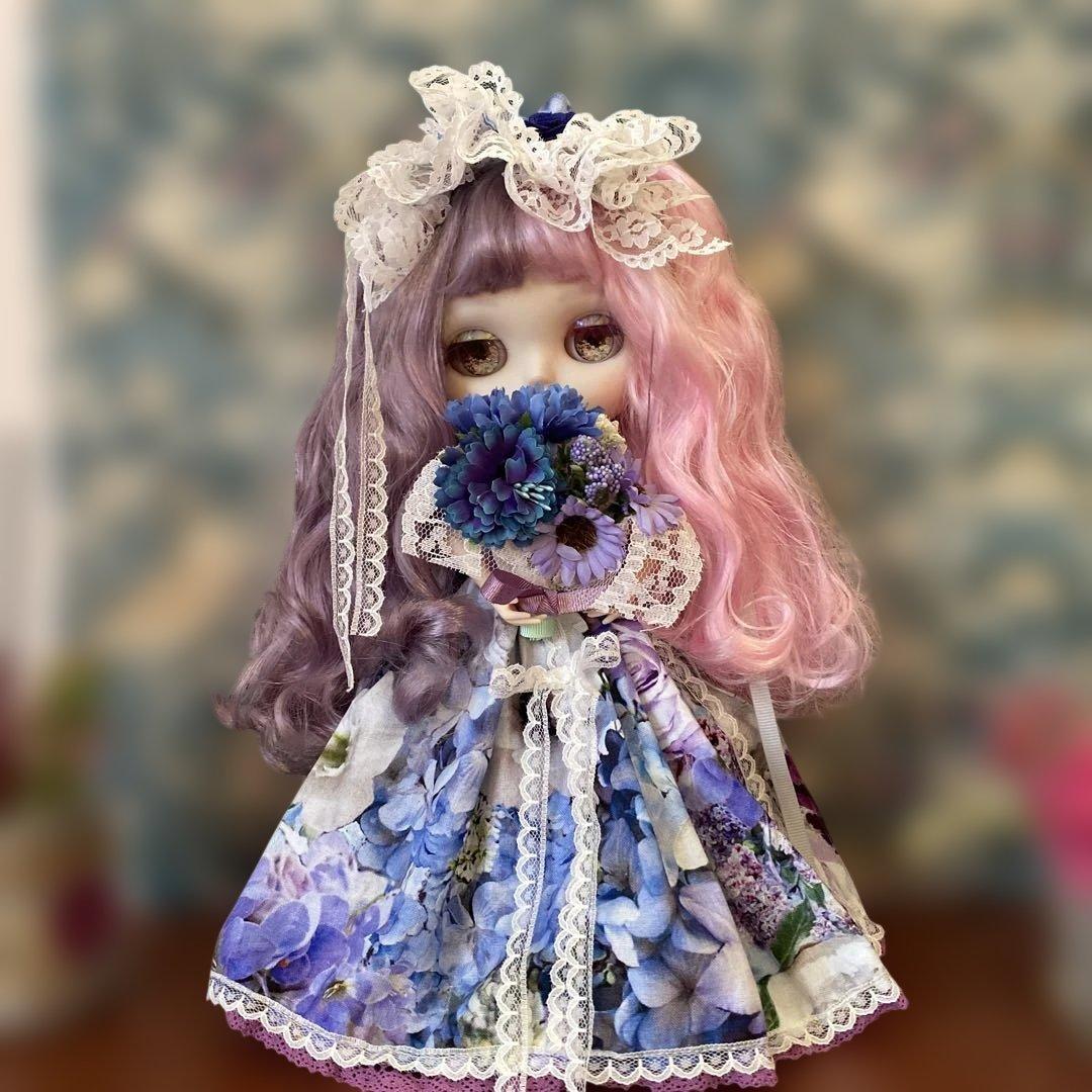 【専用商品です】カスタムアイシードール『花＊ツインテール』ピンク&パープルヘア