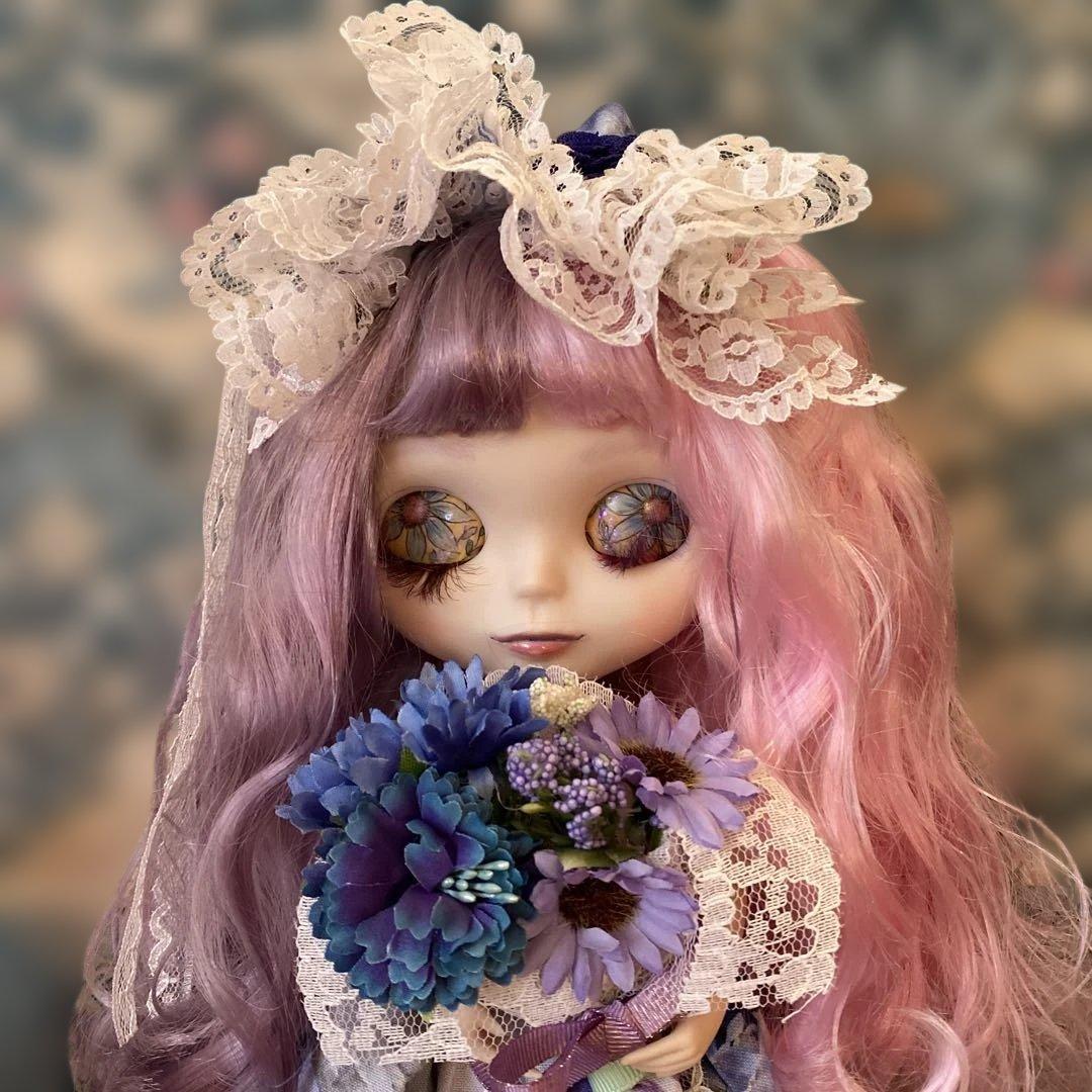【専用商品です】カスタムアイシードール『花＊ツインテール』ピンク&パープルヘア