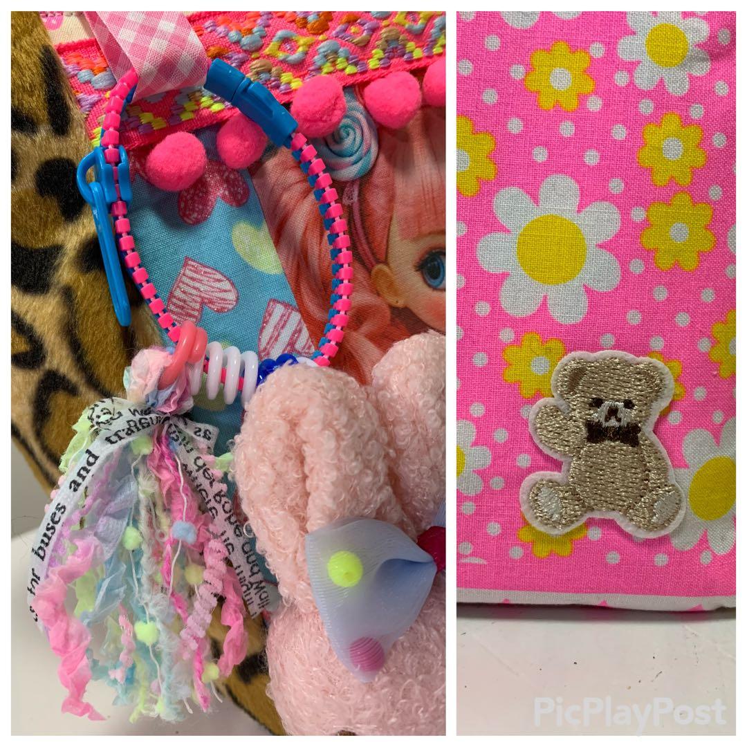 m*o様 ハンドメイド　ドールレディ　隠しポケット付ボックス型トートバッグ　うさ