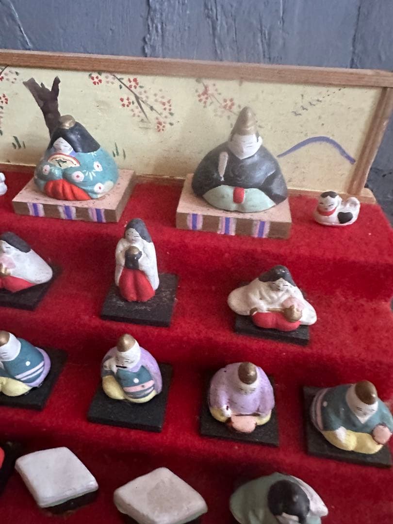 希少品❣️可愛すぎる❣️ヴィンテージ土人形　雛人形段飾りミニチュア