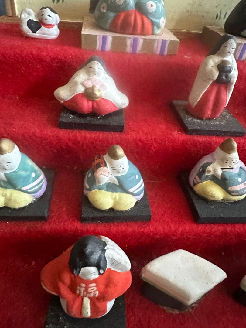 希少品❣️可愛すぎる❣️ヴィンテージ土人形　雛人形段飾りミニチュア