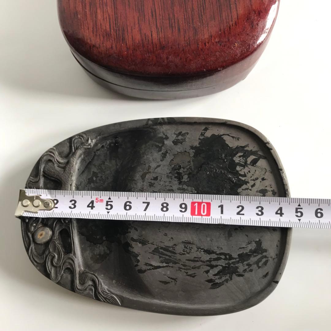 端州石硯　石眼 雲龍彫刻 コレクション　共箱