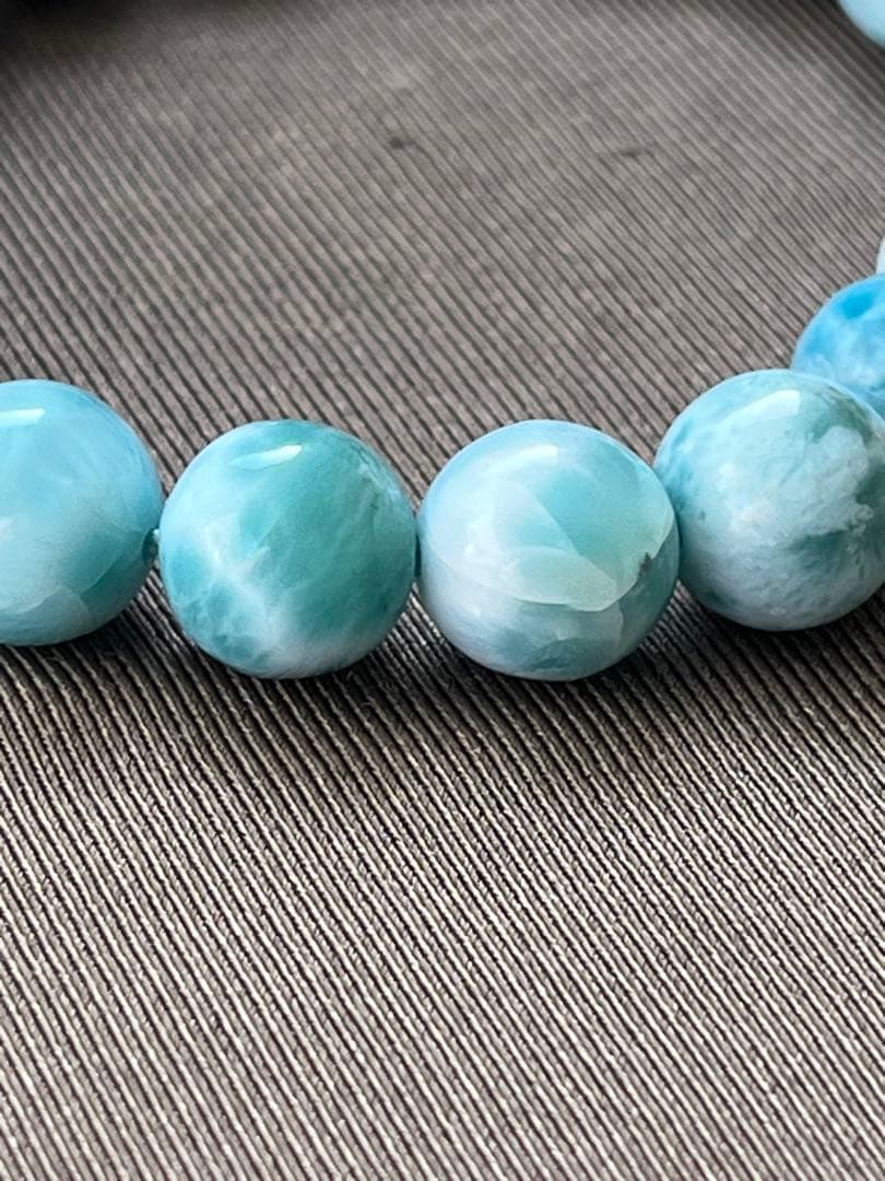 天然石ブレスレット☆品質良し！ラリマー１０ｍｍ☆模様が美しい！