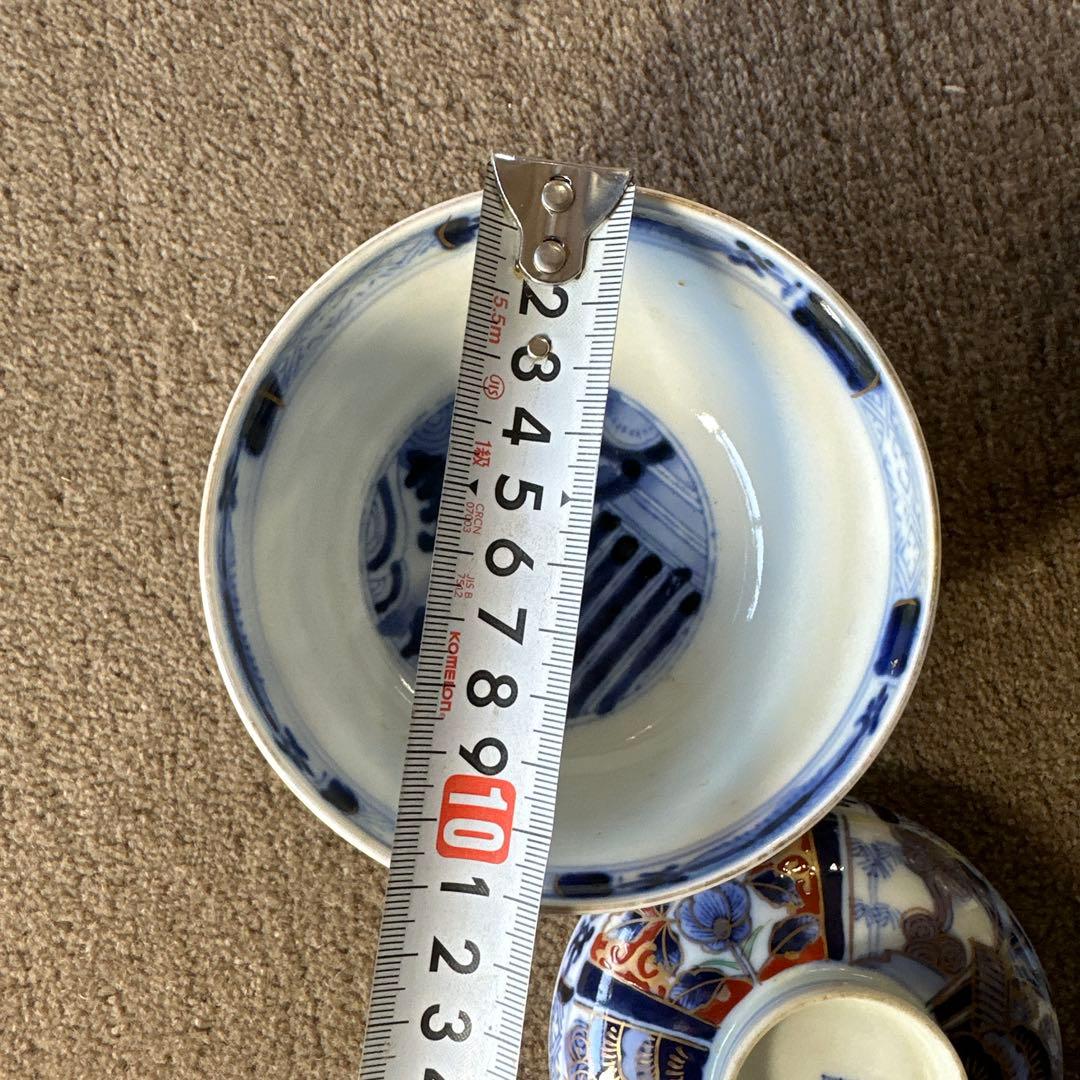 在銘 古伊万里 蓋付き 飯碗 2客 古食器 アンティーク A