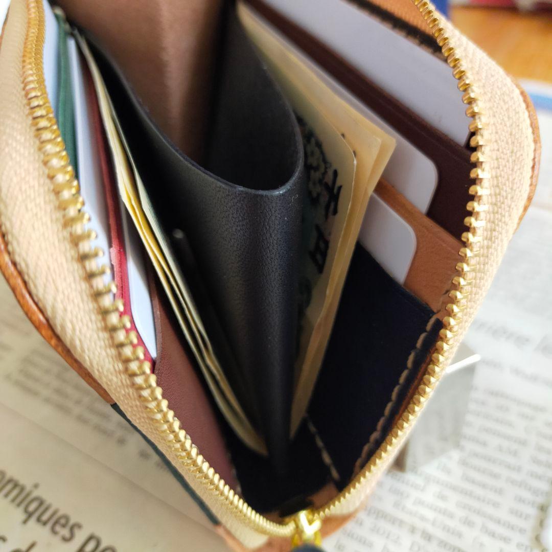 栃木レザー　L字ファスナーウォレット　コンパクト